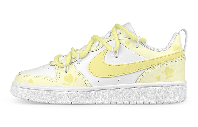 Buy [Nike Sepatu Custom] Court Borough Low 2 'Heart Deconstructed Putih Kuning' BQ5448-100(Team叁-女CB黄爱心解)