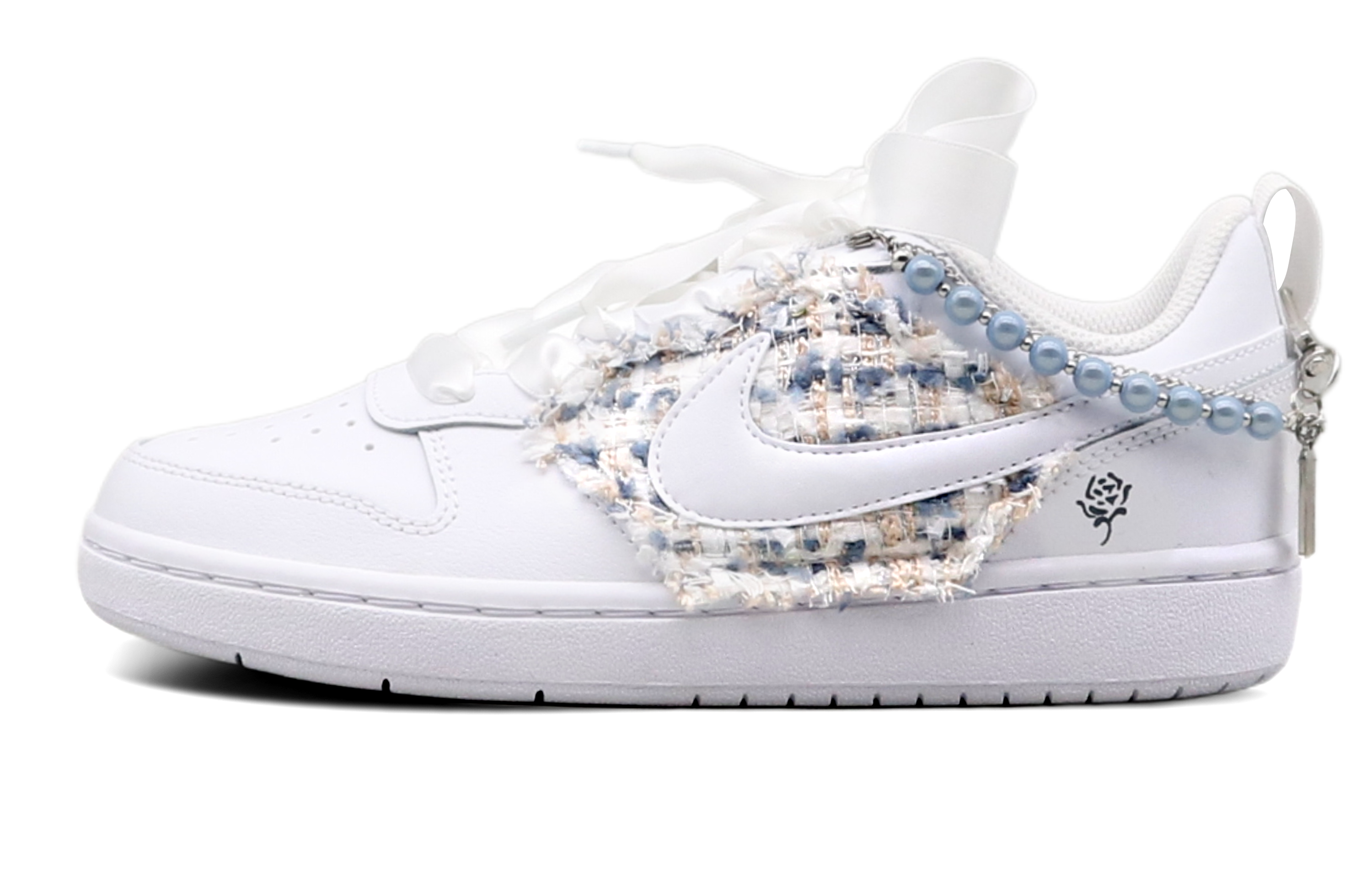 Buy [Sepatu Khusus] Nike Court Borough Low 2 'Biru Es Mawar' BQ5448-100(Team8-女款蓝玫瑰蓝白)