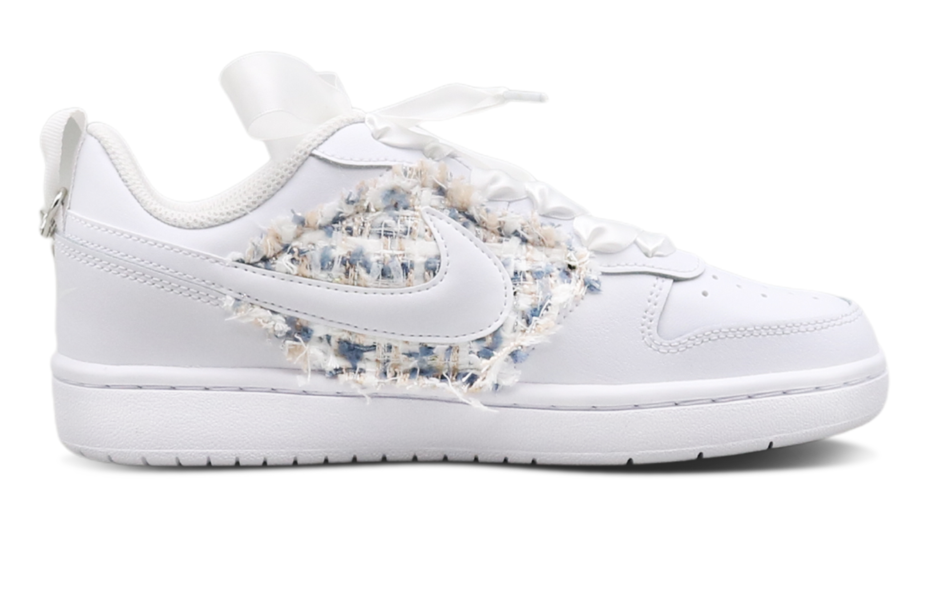 Order [Sepatu Khusus] Nike Court Borough Low 2 'Biru Es Mawar' BQ5448-100(Team8-女款蓝玫瑰蓝白)