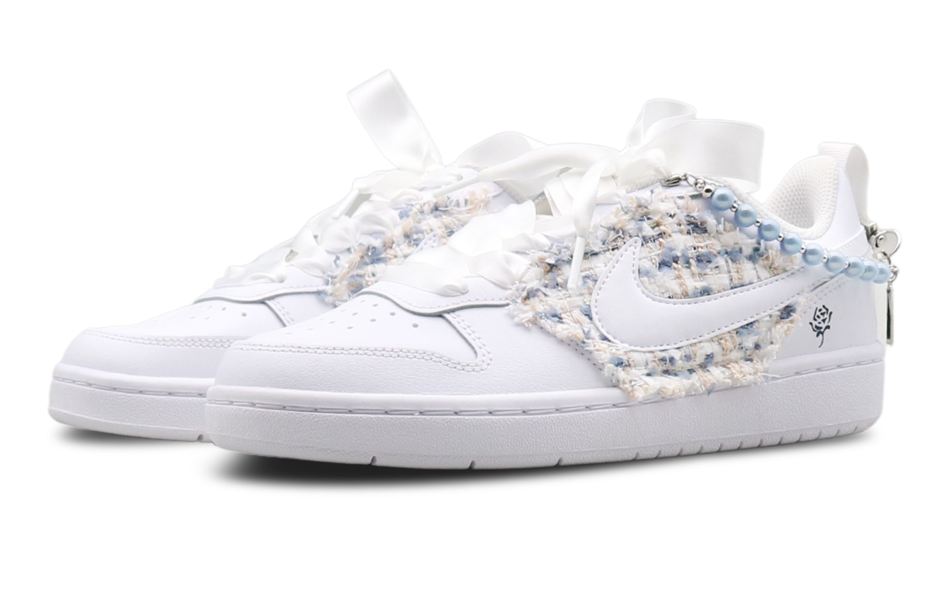 Lookbook [Sepatu Khusus] Nike Court Borough Low 2 'Biru Es Mawar' BQ5448-100(Team8-女款蓝玫瑰蓝白)