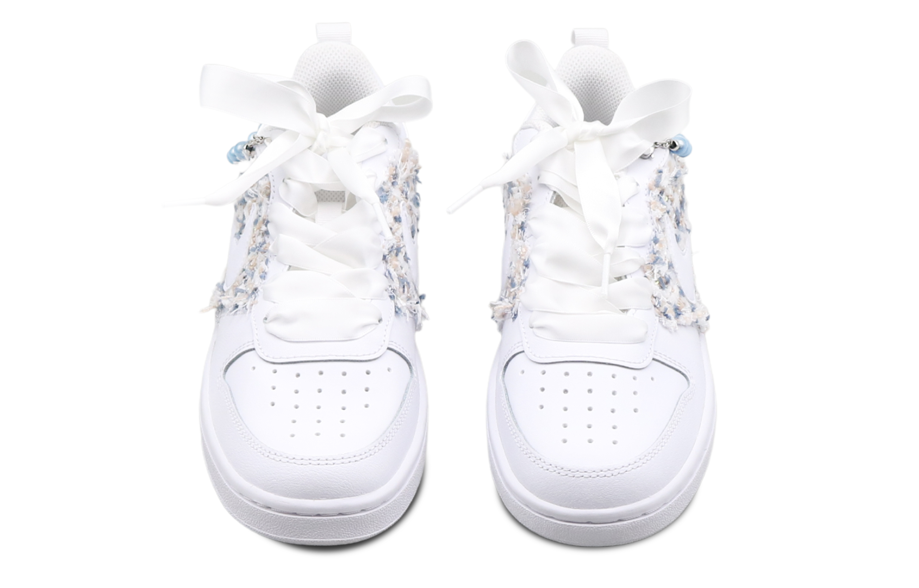 Shop [Sepatu Khusus] Nike Court Borough Low 2 'Biru Es Mawar' BQ5448-100(Team8-女款蓝玫瑰蓝白)