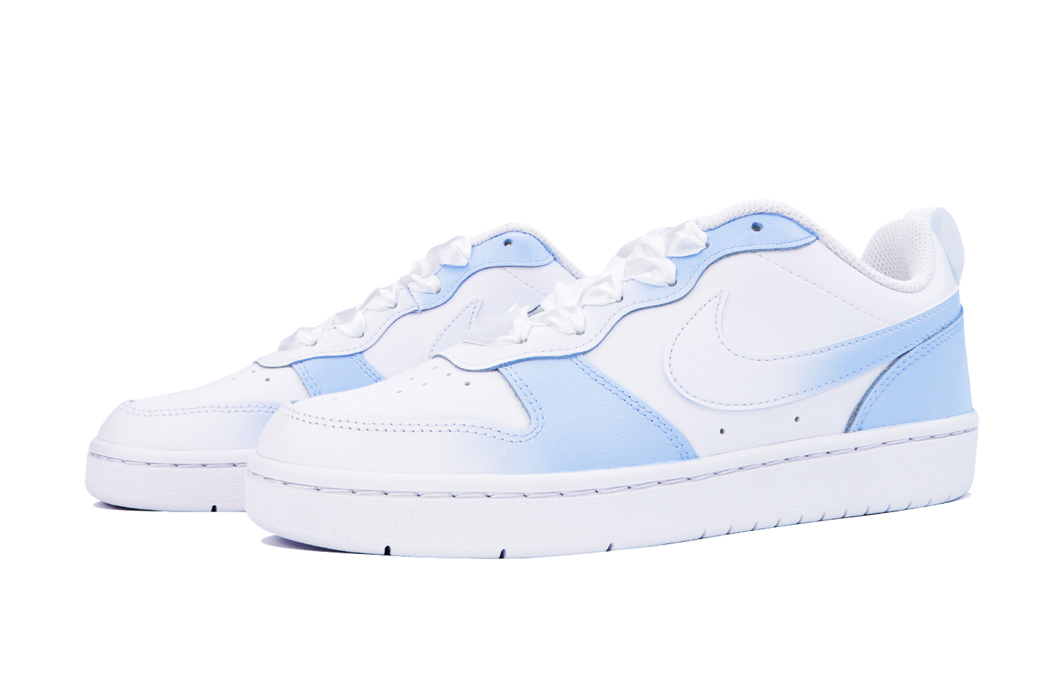 Lookbook [Sepatu Custom] Nike Court Borough Low 2 'Biru Innocent Reben Balet' BQ5448-100(Team48-天真蓝)