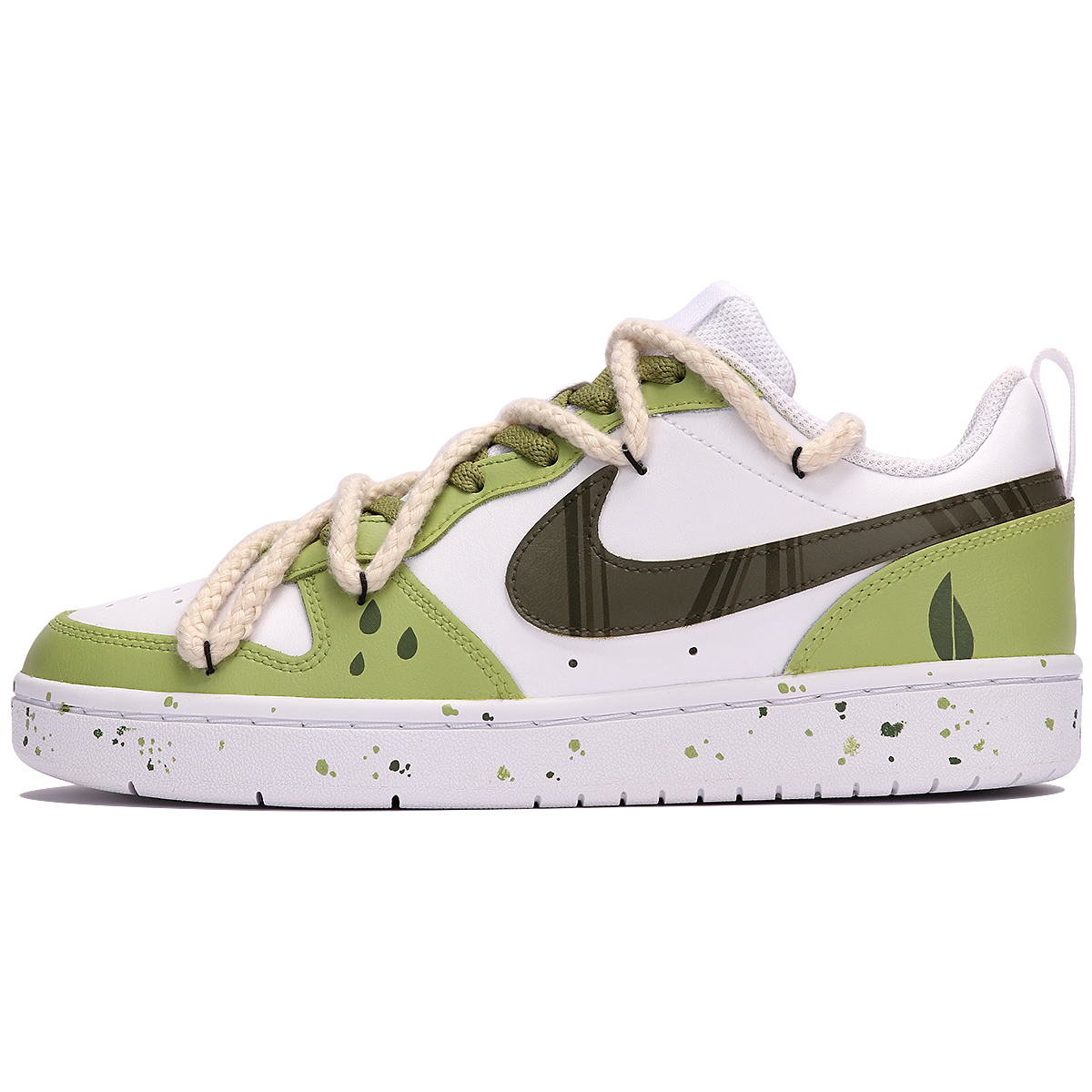 Buy Nike Court Borough Low 2 "Jade Isla" (Personalizadas) BQ5448-100(TeamThree-千岛绿叶-绿白)