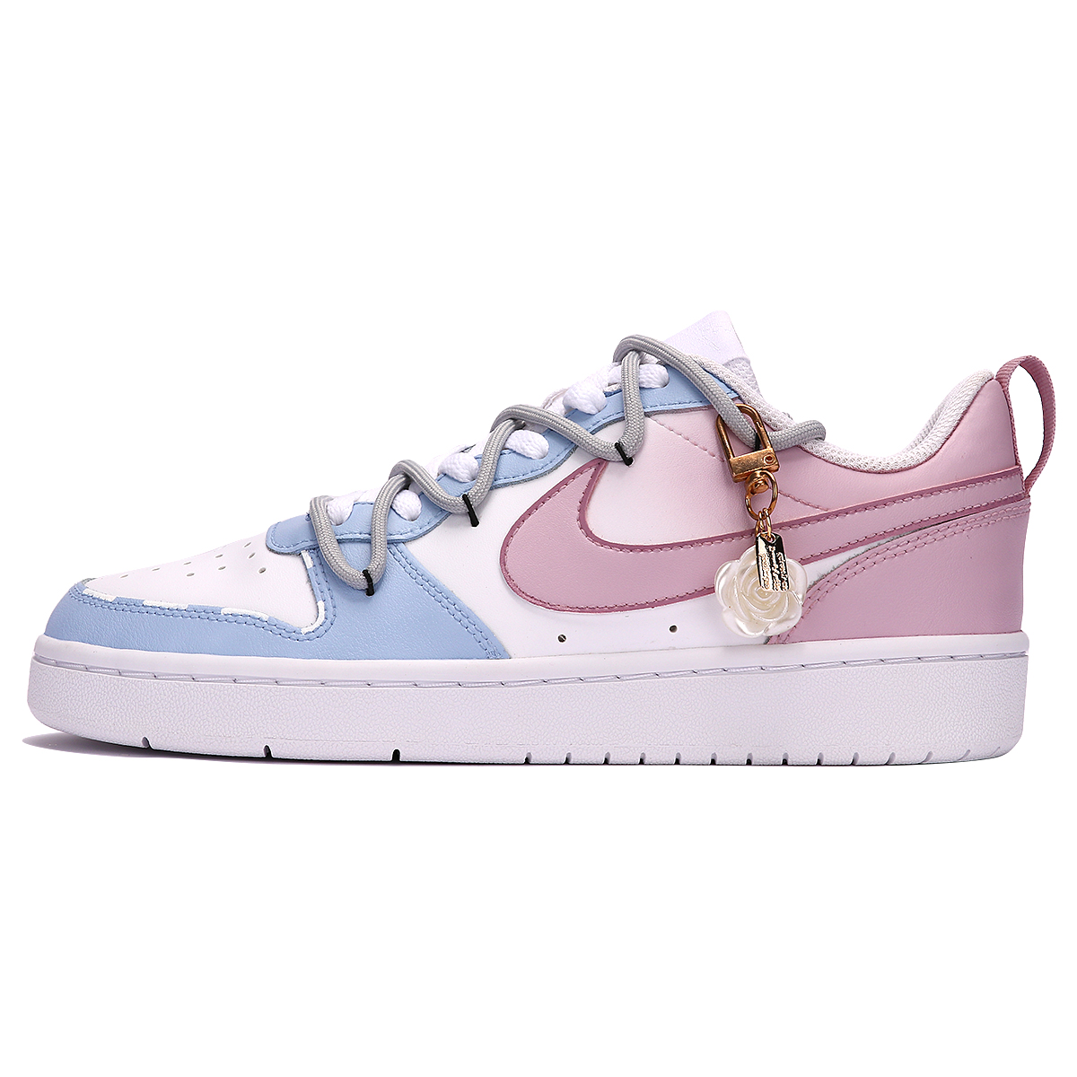 Buy [Sepatu Custom] Nike Court Borough Low 2 'Island Rose Gradient' BQ5448-100(TeamThree-海屿玫瑰-粉蓝)
