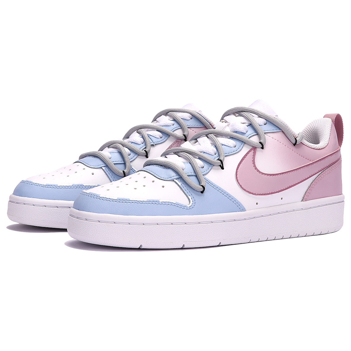 Lookbook [Sepatu Custom] Nike Court Borough Low 2 'Island Rose Gradient' BQ5448-100(TeamThree-海屿玫瑰-粉蓝)