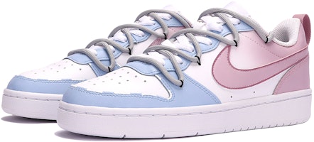 【客製化球鞋】 Nike Court Borough Low 2 海島玫瑰 漸變 簡約 百搭 低筒 板鞋 GS 粉藍 Lookbook 【客製化球鞋】 Nike Court Borough Low 2 海島玫瑰 漸變 簡約 百搭 低筒 板鞋 GS 粉藍