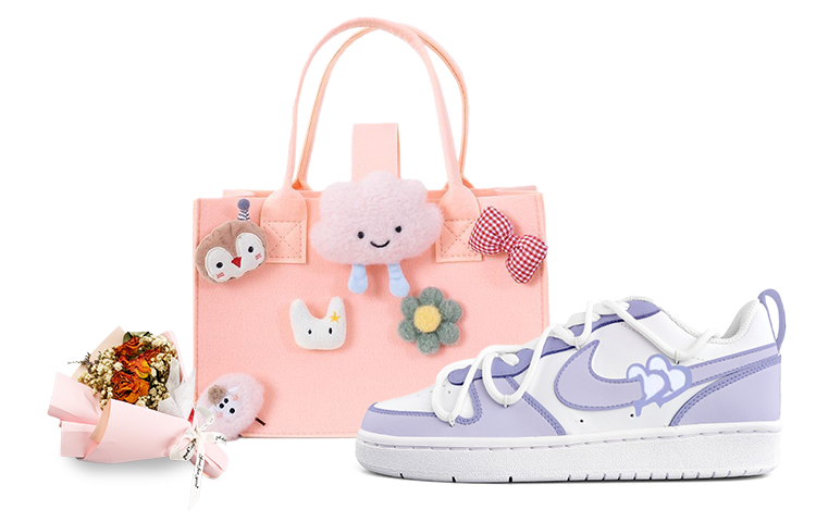 Buy [Nike Kasut Custom] Court Borough Low 2 'Lavender Love' BQ5448-100(Team13-一箭倾心)