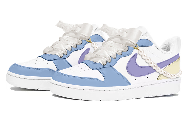 Lookbook [カスタムシューズ] ナイキ コートバーロウ ロー 2 'ラベンダーパール' BQ5448-100(TeamY-女款复古薰衣草蓝紫米)