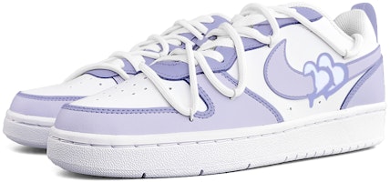 【定制球鞋】 Nike Court Borough Low 2 一箭傾心 白紫 愛心 玫瑰 解構鞋帶 禮盒 低幫 板鞋 GS 薰衣草紫 Shop 【定制球鞋】 Nike Court Borough Low 2 一箭傾心 白紫 愛心 玫瑰 解構鞋帶 禮盒 低幫 板鞋 GS 薰衣草紫
