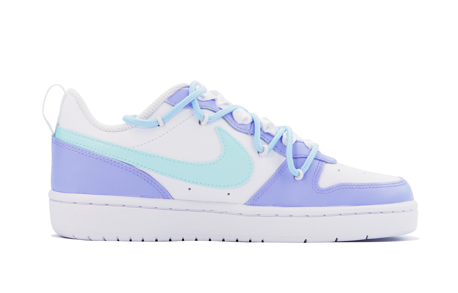 Order 【カスタムシューズ】ナイキ コートボロー LOW 2「ライラック ドリーム」 BQ5448-100(Team48-紫色恋人)
