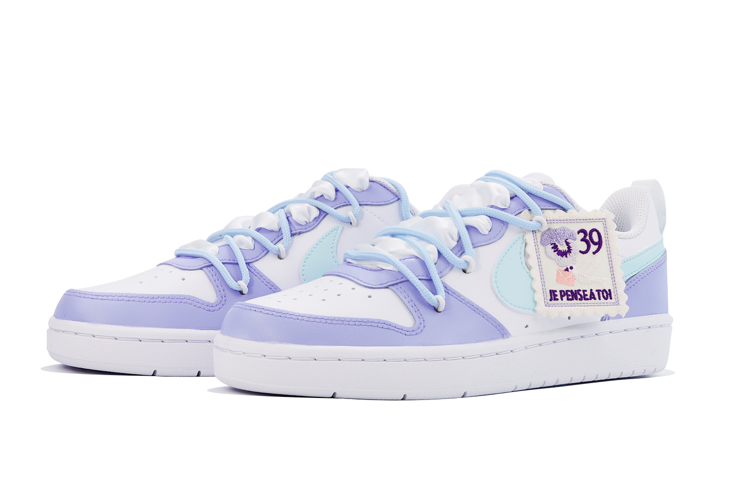 Lookbook 【カスタムシューズ】ナイキ コートボロー LOW 2「ライラック ドリーム」 BQ5448-100(Team48-紫色恋人)