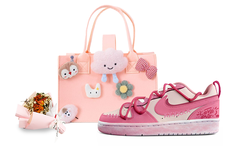 Buy [Kasur Custom] Nike Court Borough Low 2 'Cinta Sesama Merah Jambu' BQ5448-100(Team13-玫粉杏色)