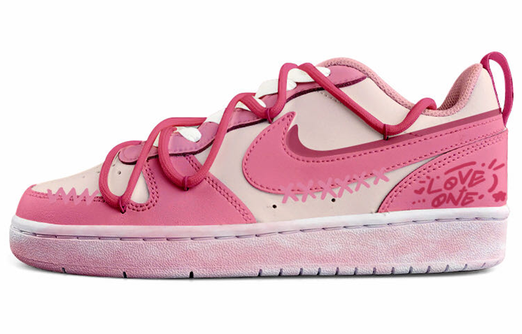 Order [Kasur Custom] Nike Court Borough Low 2 'Cinta Sesama Merah Jambu' BQ5448-100(Team13-玫粉杏色)