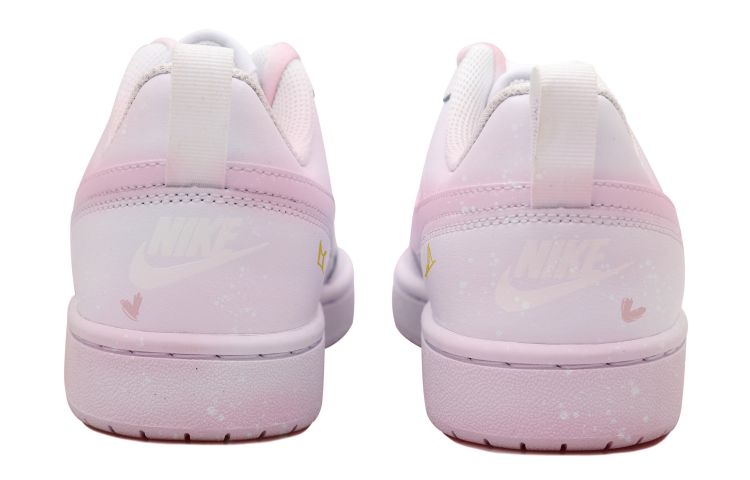 Shop [Kasut Custom] Nike Court Borough Low 2 'Bintang Rosak Cinta Percikan Merah Jambu' BQ5448-100(Team拾玖-粉心做旧S-BOX)