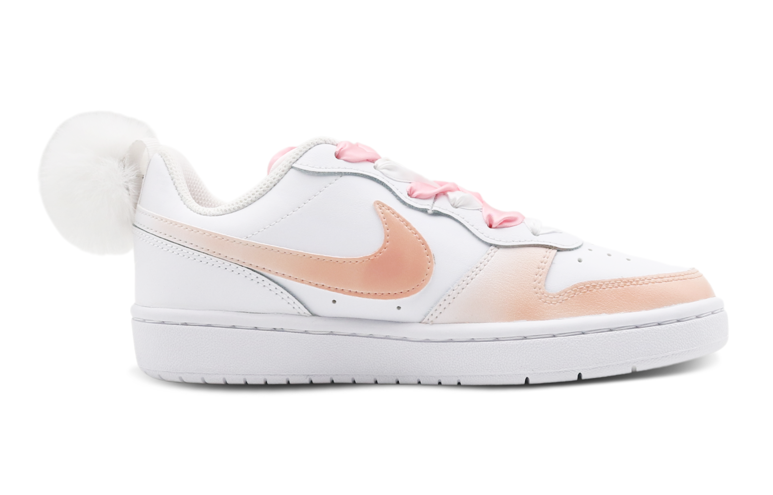 Order [定制鞋] 耐克Court Borough Low 2 '幸运兔子 - 白粉色' BQ5448-100(Team8-女款萌兔白粉色)