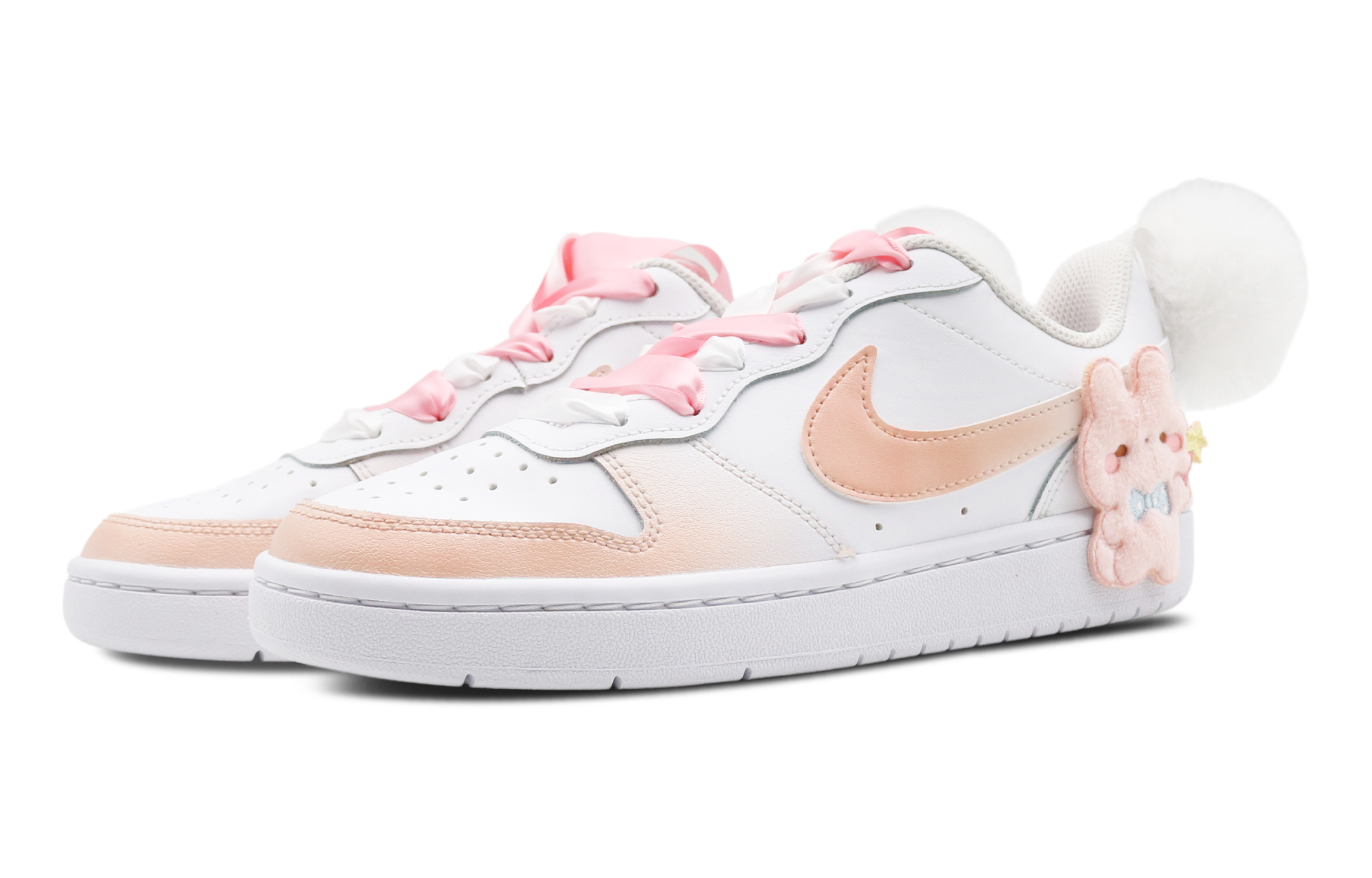 Lookbook [定制鞋] 耐克Court Borough Low 2 '幸运兔子 - 白粉色' BQ5448-100(Team8-女款萌兔白粉色)