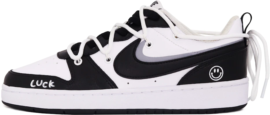 【訂製球鞋】Nike Court Borough Low 2 幸運小熊貓 烏鴉製造 限定禮盒 低筒 板鞋 GS 黑白 Buy 【訂製球鞋】Nike Court Borough Low 2 幸運小熊貓 烏鴉製造 限定禮盒 低筒 板鞋 GS 黑白