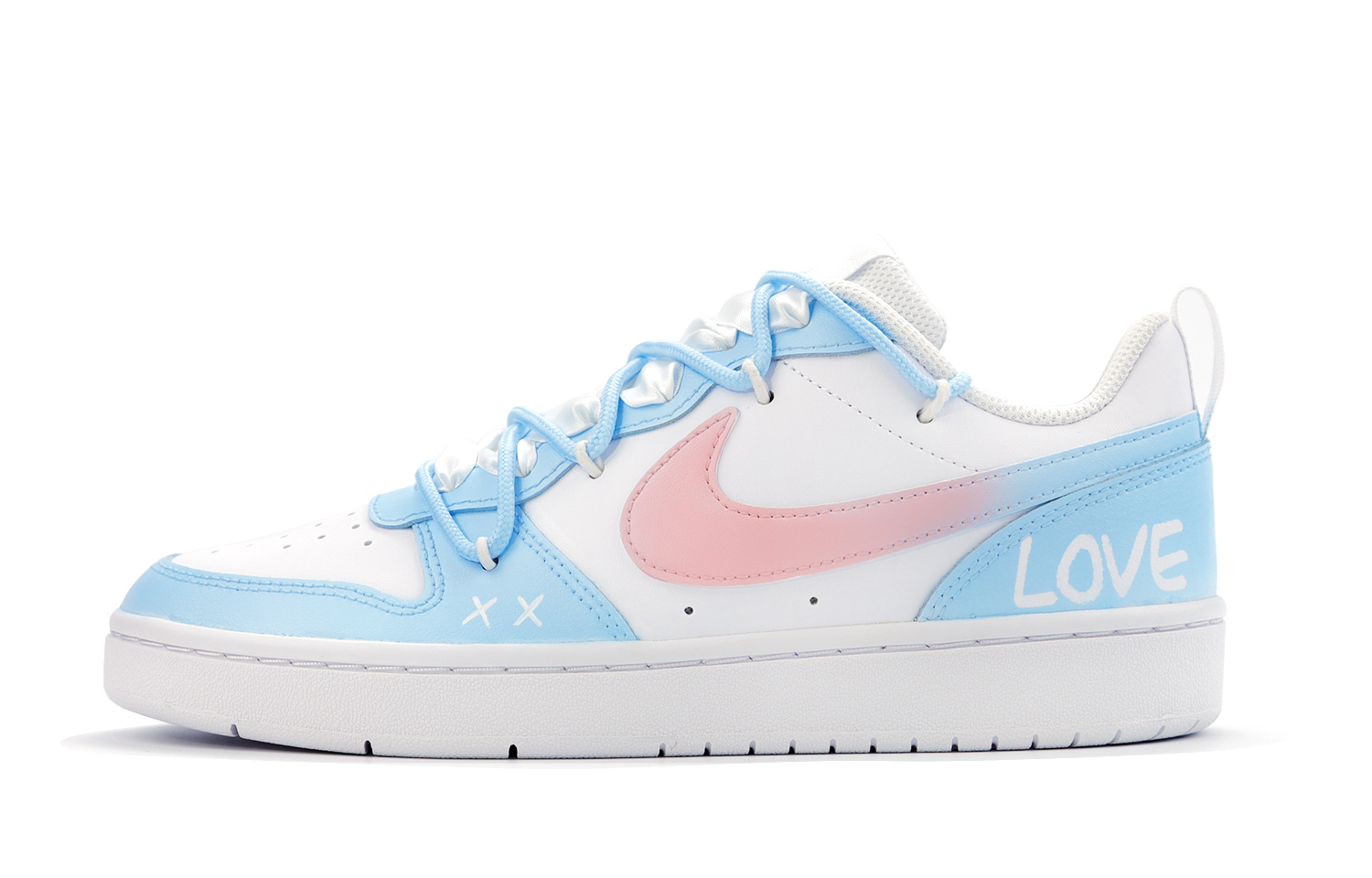 [Custom Shoes] Nike Court Borough Low 2 'Macaron Pink Blue'