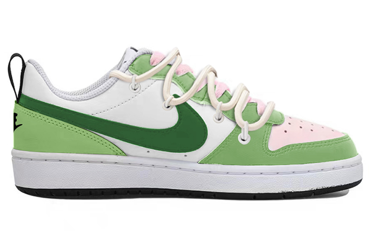 Order [Sepatu Kustom] Nike Court Borough Low 2 'Matcha Berry Deconstructed' BQ5448-104(TeamY-女款抹茶莓莓白绿粉)