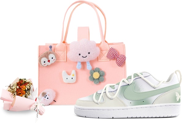 【定制球鞋】Nike Court Borough Low2 蝴蝶 晕染 手繪 解構鞋帶 禮盒 低筒 板鞋 GS 抹茶綠 Buy 【定制球鞋】Nike Court Borough Low2 蝴蝶 晕染 手繪 解構鞋帶 禮盒 低筒 板鞋 GS 抹茶綠