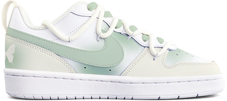 【定制球鞋】Nike Court Borough Low2 蝴蝶 晕染 手繪 解構鞋帶 禮盒 低筒 板鞋 GS 抹茶綠 Lookbook 【定制球鞋】Nike Court Borough Low2 蝴蝶 晕染 手繪 解構鞋帶 禮盒 低筒 板鞋 GS 抹茶綠