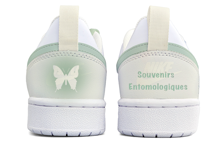 Purchase 【定制球鞋】Nike Court Borough Low2 蝴蝶 晕染 手繪 解構鞋帶 禮盒 低筒 板鞋 GS 抹茶綠