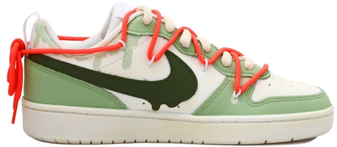 【定製籃球鞋】Nike Court Borough Low 2 解構 抹茶 樹葉 溶解 做舊 厚底 低筒 板鞋 GS 白綠 Order 【定製籃球鞋】Nike Court Borough Low 2 解構 抹茶 樹葉 溶解 做舊 厚底 低筒 板鞋 GS 白綠