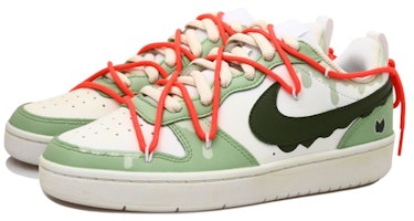 【定製籃球鞋】Nike Court Borough Low 2 解構 抹茶 樹葉 溶解 做舊 厚底 低筒 板鞋 GS 白綠 Lookbook 【定製籃球鞋】Nike Court Borough Low 2 解構 抹茶 樹葉 溶解 做舊 厚底 低筒 板鞋 GS 白綠