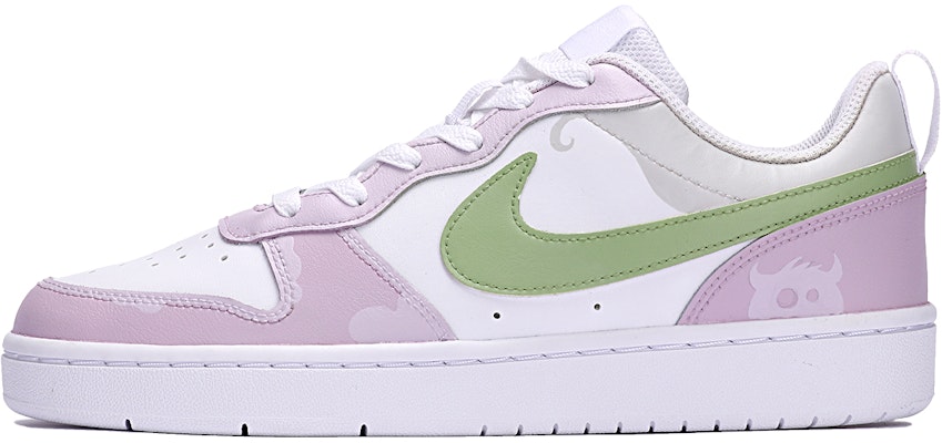 【訂製球鞋】Nike Court Borough Low 2 萌系怪獸 少女 簡約 休閒 百搭 低筒 板鞋 GS 紫綠 Buy 【訂製球鞋】Nike Court Borough Low 2 萌系怪獸 少女 簡約 休閒 百搭 低筒 板鞋 GS 紫綠