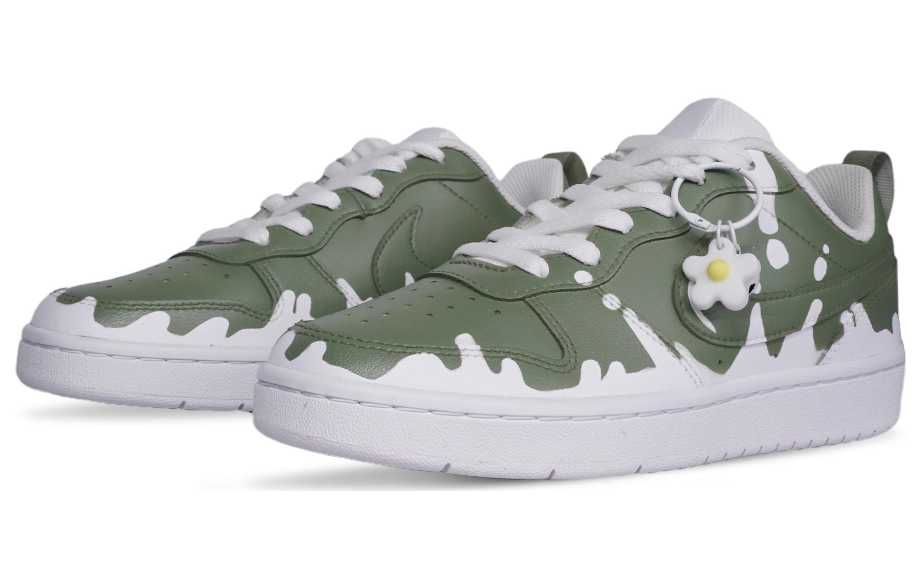 Lookbook [Zapatillas Personalizadas] Nike Court Borough Low 2 'Verde Oliva Leche' BQ5448-100(Team71-牛奶流淌)