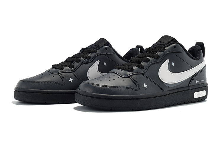 Lookbook 【定制球鞋】Nike Court Borough Low 2 莓刻 極簡灰星 簡約風 低幫 板鞋 GS 灰黑