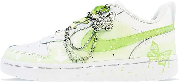 custom-shoes-nike-court-borough-low-2-minimalist-dream-butterfly-gradient-green