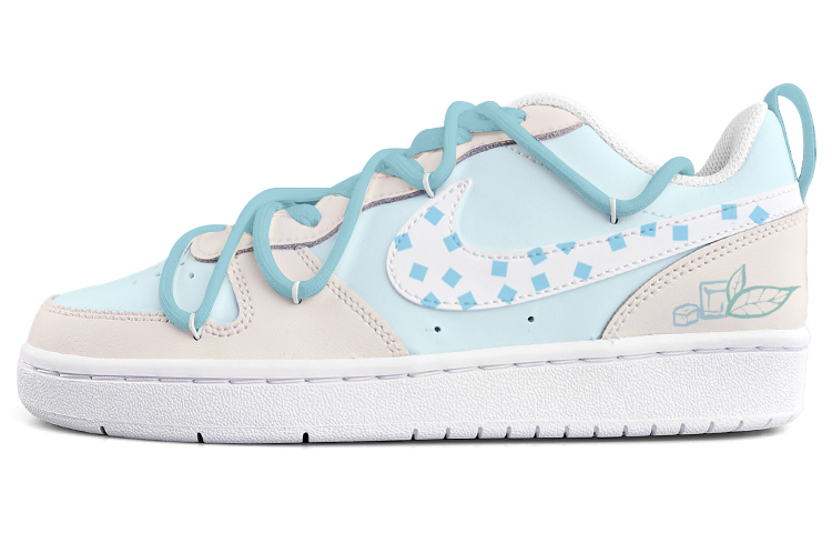 Buy [Kasut Custom] Nike Court Borough Low 2 'Mint Candy Biru-Putih' BQ5448-100(Team13-薄荷方糖)