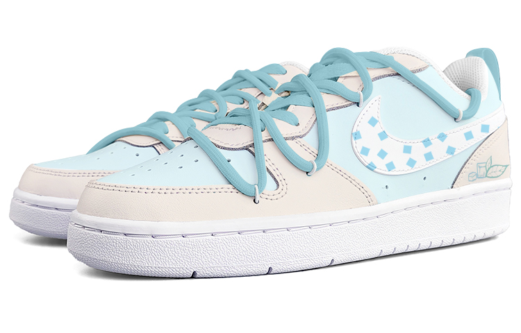 Lookbook [Kasut Custom] Nike Court Borough Low 2 'Mint Candy Biru-Putih' BQ5448-100(Team13-薄荷方糖)