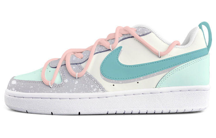 [Custom Shoes] Nike Court Borough Low 2 'Mint Green Splatter - Deconstructed Lace'