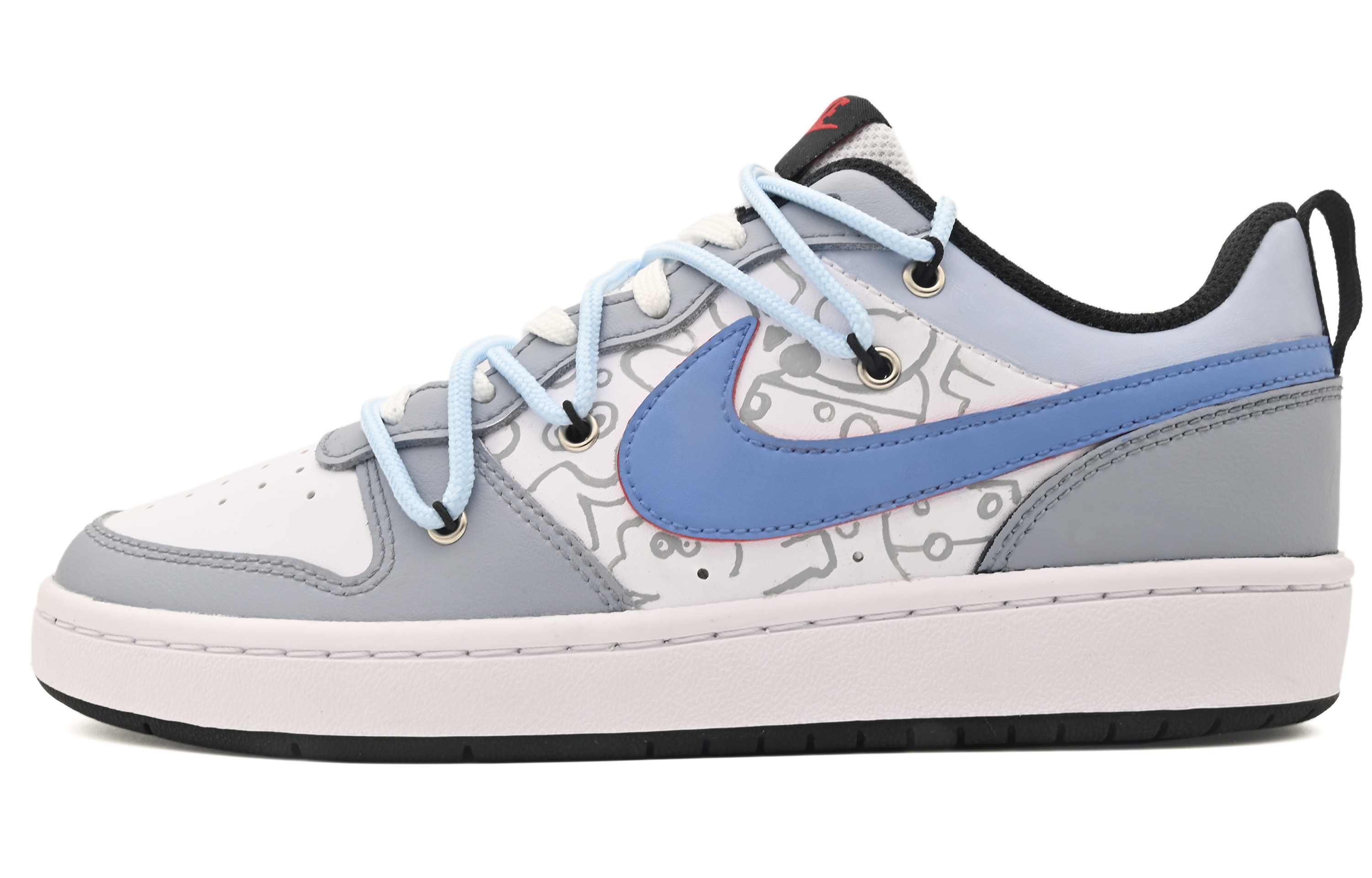 [Custom Shoes] Nike Court Borough Low 2 'Mist Blue Graffiti'