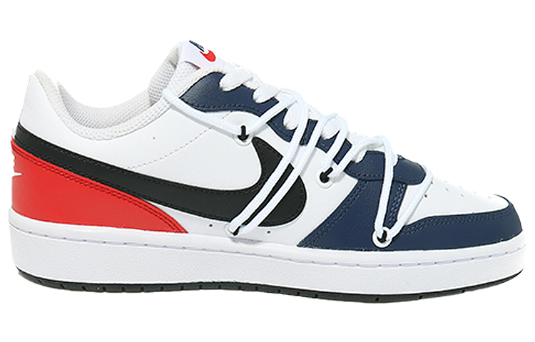 Order 【カスタムシューズ】ナイキ コート ボロー ロー 2 'オブシディアン ホワイト-青-赤パンダ' DO7446-101(Team10-奔跑熊猫）