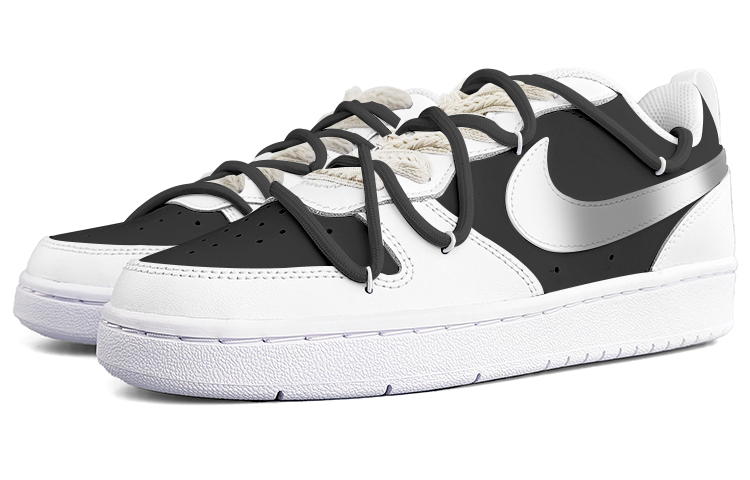 Lookbook [Kasut Kustom] Nike Court Borough Low 2 'Oreo Gradient' BQ5448-100-465220