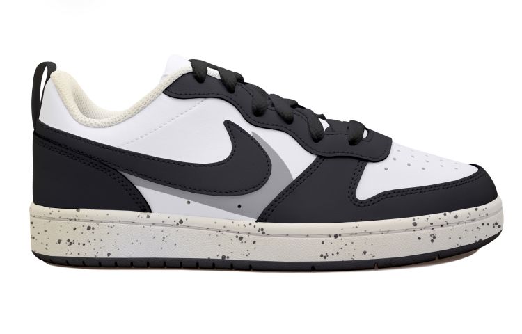 Order [Sepatu Custom] Nike Court Borough Low 2 'Panda Distressed Hitam Putih Abu' BQ5448-104(Team拾玖-黑灰双钩S-BOX)