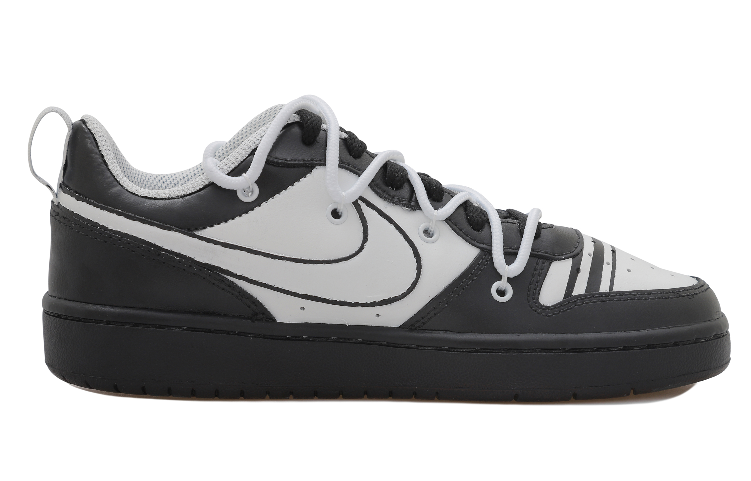 Order [Nike Sepatu Custom] Nike Court Borough Low 2 'Panda Star Charm' DV5456-104(Team拾玖-黑白五角星)