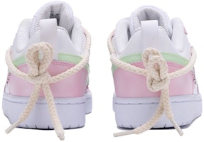 【定制球鞋】Nike Court Borough Low 2 CS 解構鞋帶 玫瑰 手繪噴繪 低幫 板鞋 GS 粉白 Shop 【定制球鞋】Nike Court Borough Low 2 CS 解構鞋帶 玫瑰 手繪噴繪 低幫 板鞋 GS 粉白
