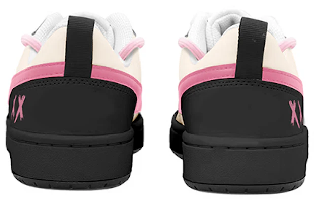 【訂製球鞋】 Nike Court Borough Low 2 復古做舊 叛逆少女 甜酷 解構綁帶 低筒 運動鞋 GS 粉黑 Shop 【訂製球鞋】 Nike Court Borough Low 2 復古做舊 叛逆少女 甜酷 解構綁帶 低筒 運動鞋 GS 粉黑