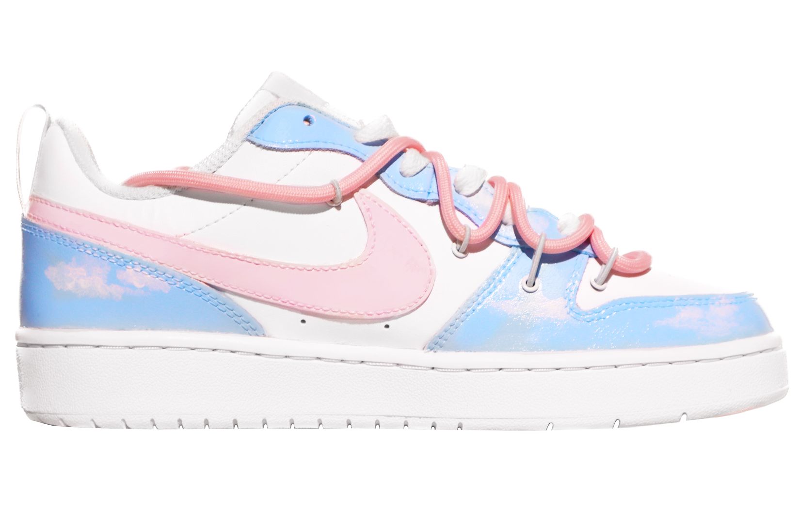 Order 나이키 커스텀 보로우 로우 2 "핑크 블루 클라우드 러브" BQ5448-100(TeamX-爱在云端GS款)