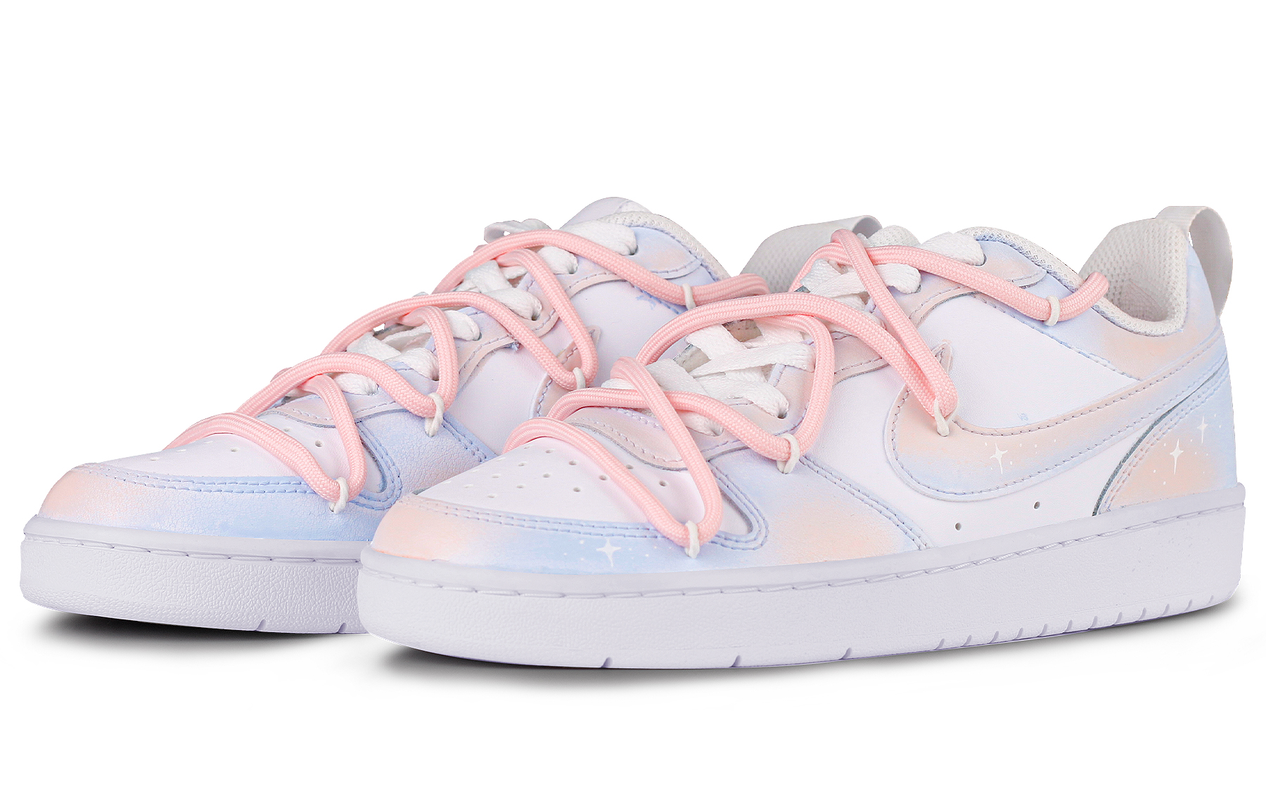 Lookbook 나이키 코트 보로우 로우 2 '핑크 블루 별' (Nike 코트 보로우 로우2 핑크블루별) BQ5448-100(Team41-少女星星渐变粉蓝)