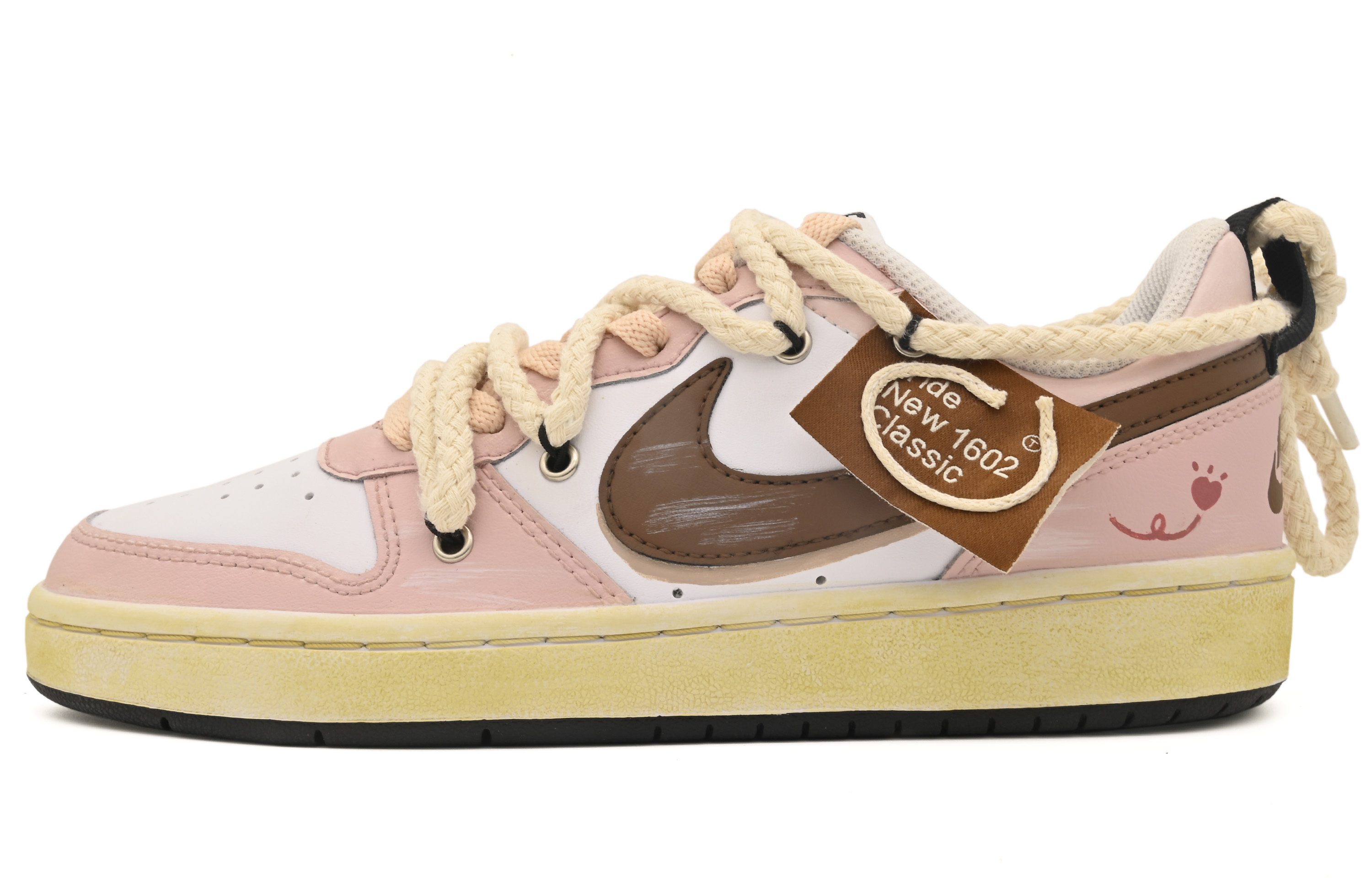 Buy [定制鞋] 耐克Court Borough Low 2 粉巧克力配色 BQ5448-104(Team77-粉色甜心)