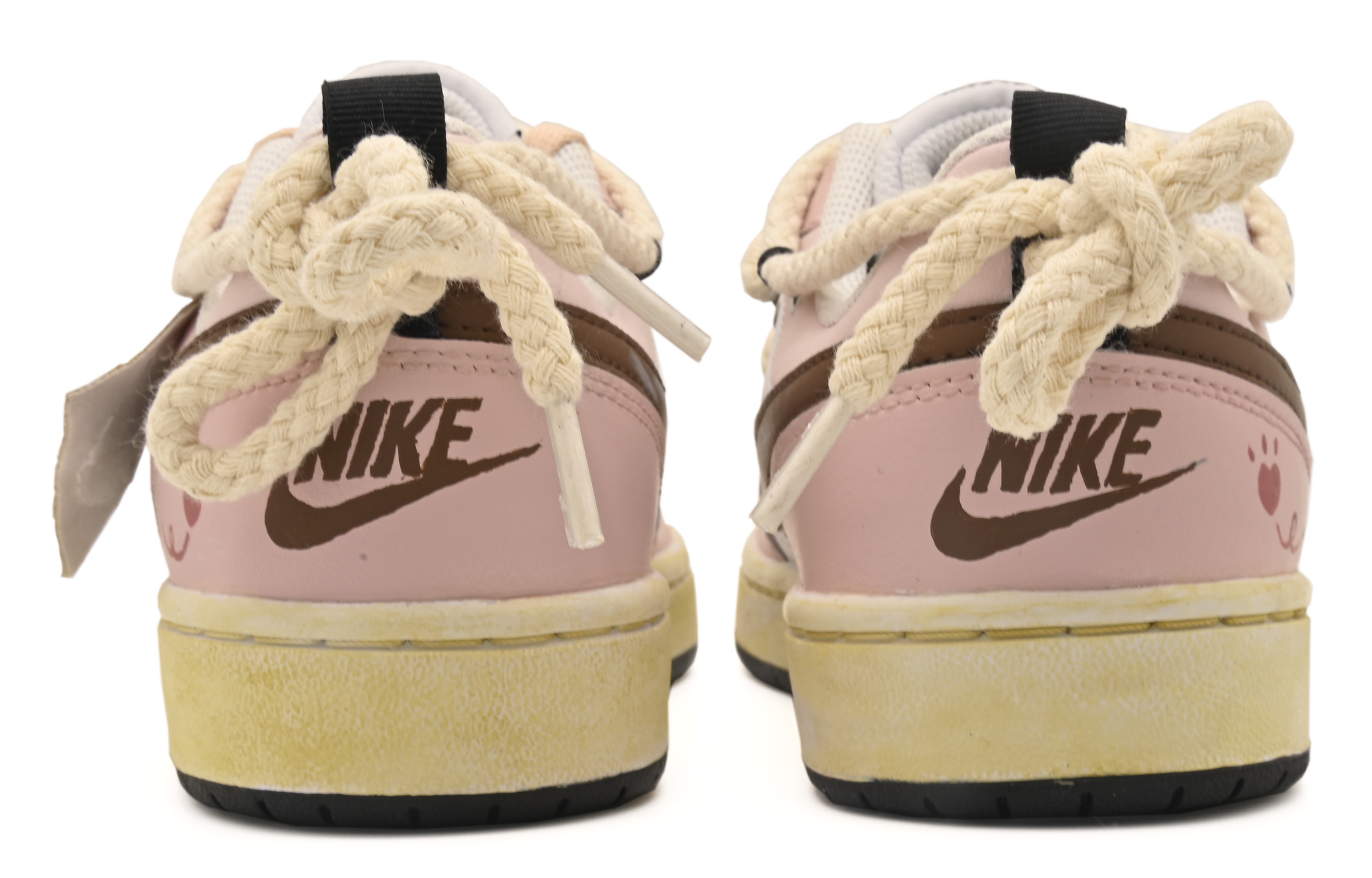 Shop [定制鞋] 耐克Court Borough Low 2 粉巧克力配色 BQ5448-104(Team77-粉色甜心)