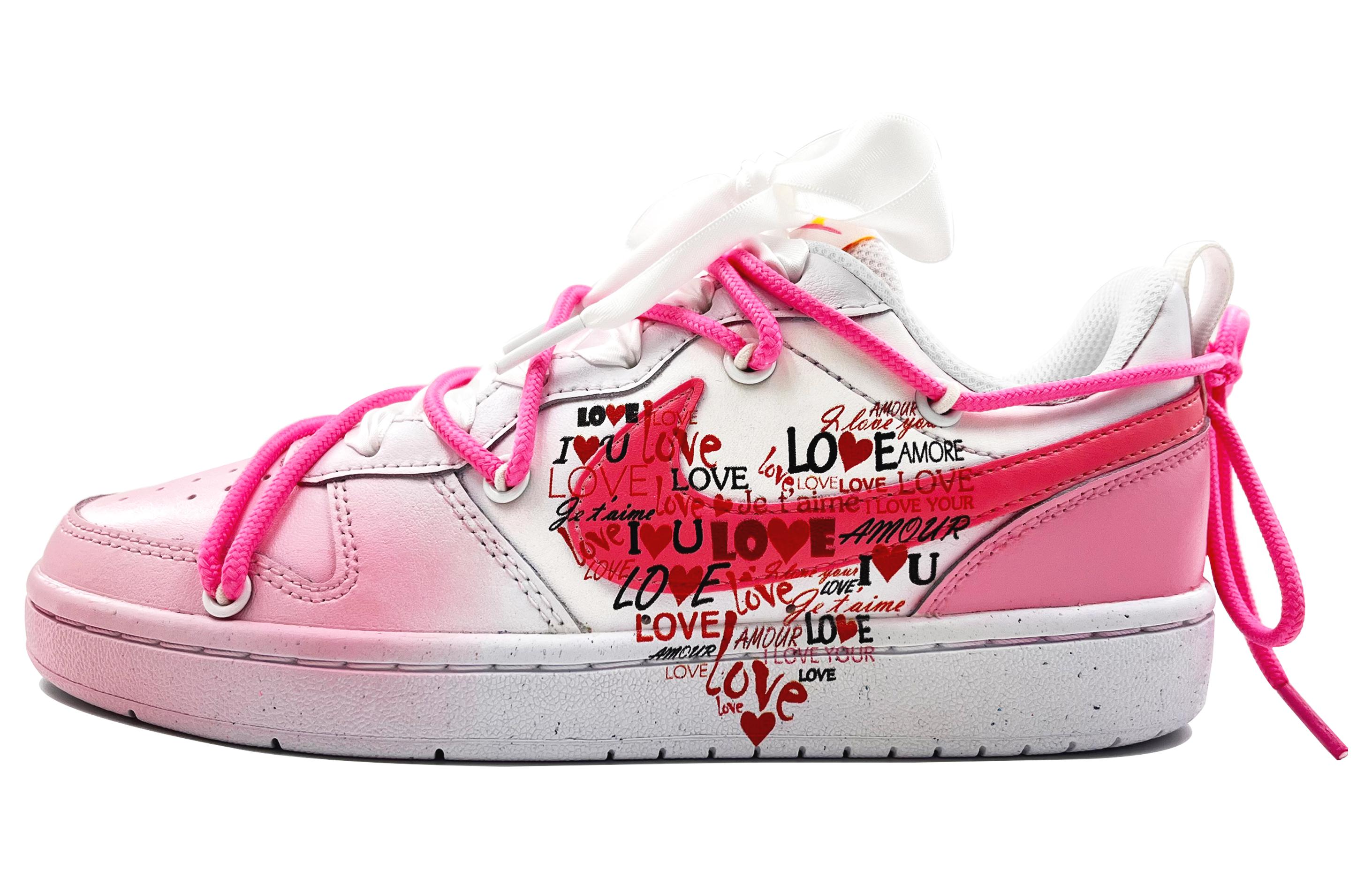 Buy [Kasut Custom] Nike Court Borough Low 2 'Pink Graffiti Love' BQ5448-124-466184