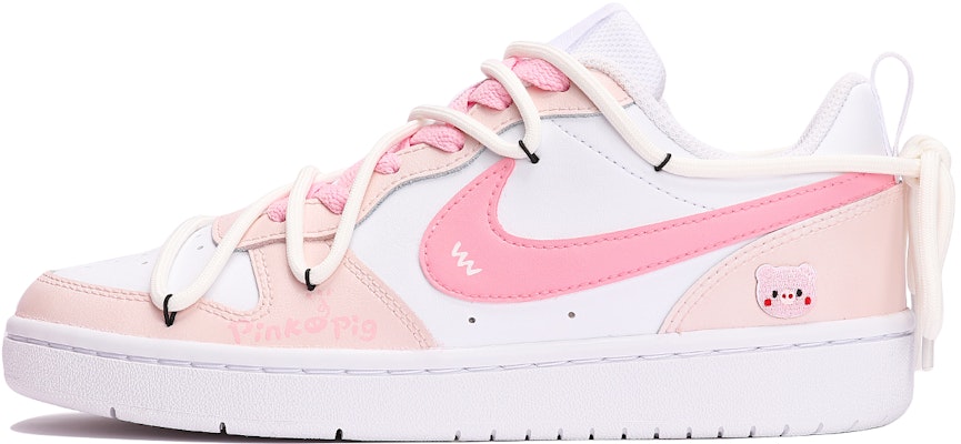 【訂製球鞋】Nike Court Borough Low 2 粉紅豬小妹 多巴胺 搭配百變 低筒 板鞋 GS 粉紅 Buy 【訂製球鞋】Nike Court Borough Low 2 粉紅豬小妹 多巴胺 搭配百變 低筒 板鞋 GS 粉紅