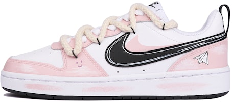 【訂製球鞋】Nike Court Borough Low 2 低筒 粉色晴空 紙飛機 信件 GS 粉白 Buy 【訂製球鞋】Nike Court Borough Low 2 低筒 粉色晴空 紙飛機 信件 GS 粉白