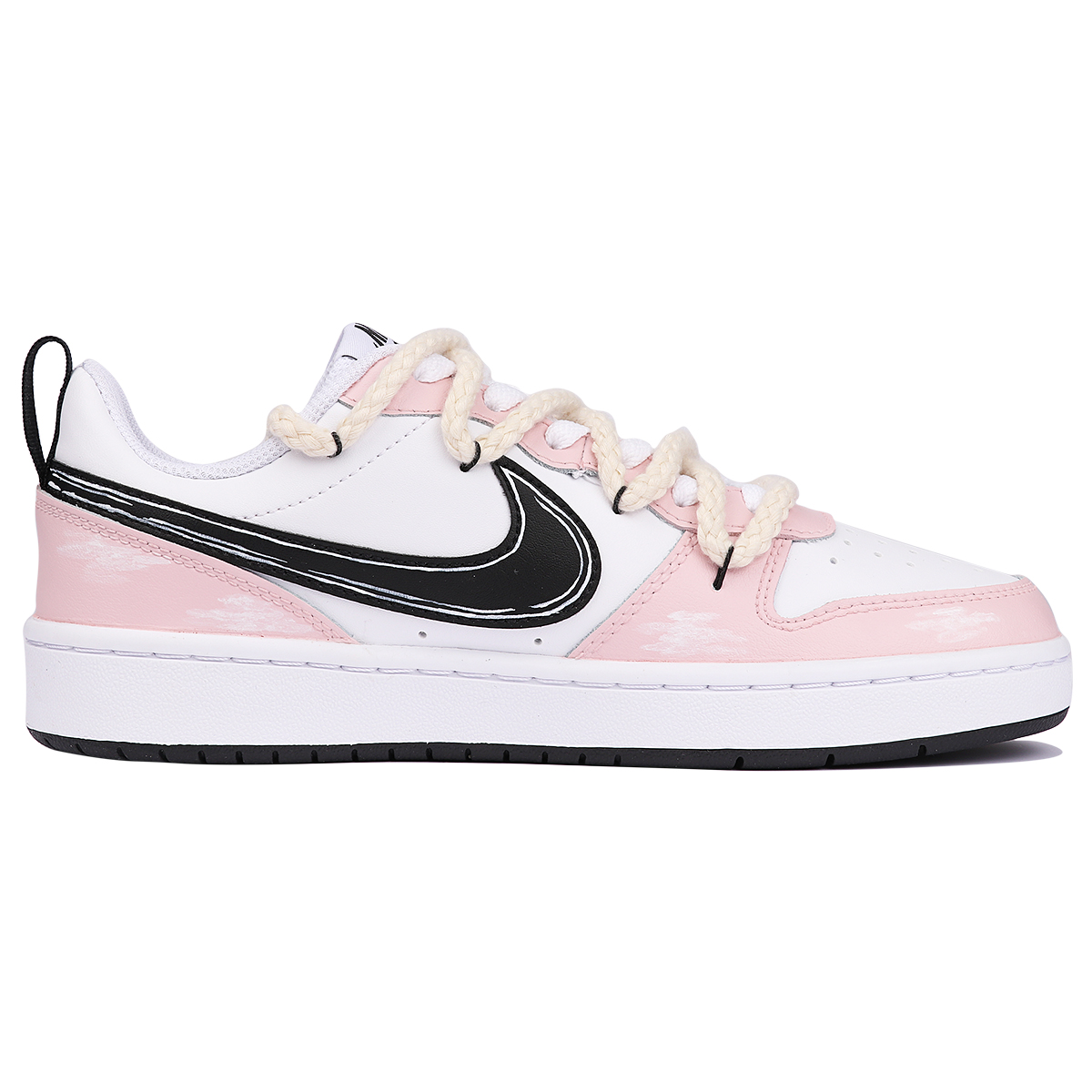 Order 【訂製球鞋】Nike Court Borough Low 2 低筒 粉色晴空 紙飛機 信件 GS 粉白